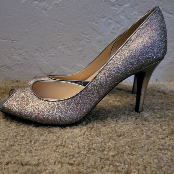 Marc Fisher Sparkly Peep Toe Heels Size 10 - Picture 2 of 6